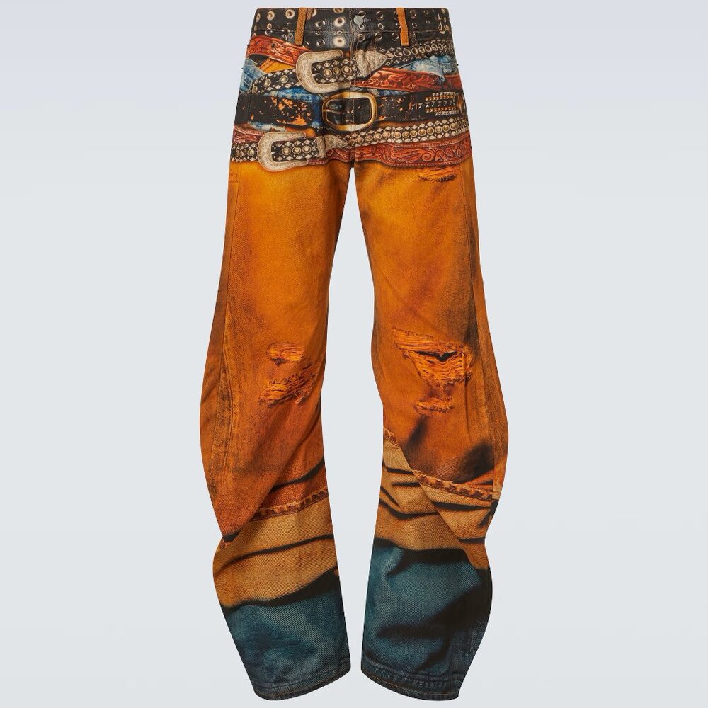 Acne studios 2006 trompe l'oeil barrel-leg jeans